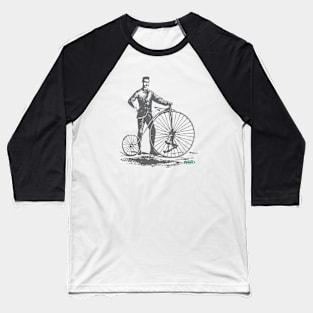 Bicycle-Green-Retro Baseball T-Shirt